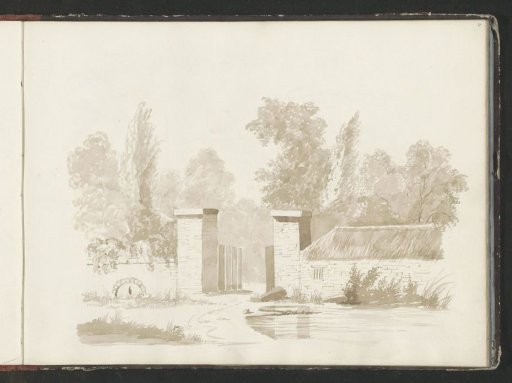 Entrance gate on a path along a waterfront