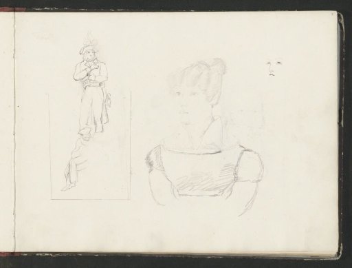 Portrait of an unknown girl, a face, and a soldier