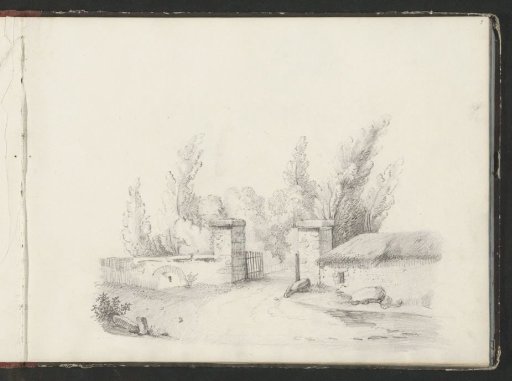 Entrance gate on a path