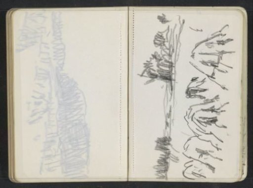 Laborer in a meadow with hay ricks