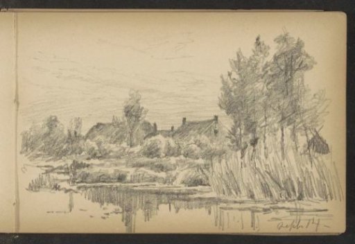 Landscape with water and houses