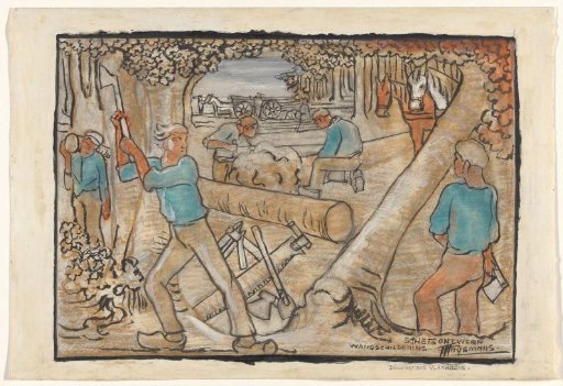 Woodcutters in the forest