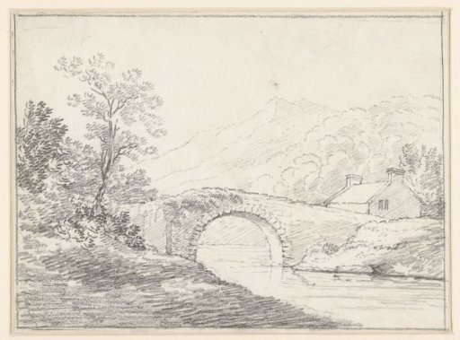 Landscape with a stone bridge
