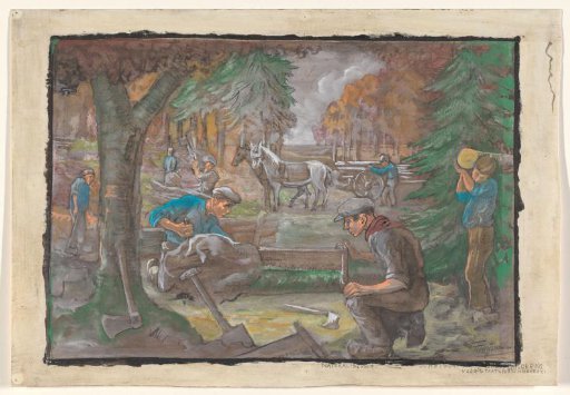 Woodcutters in the forest