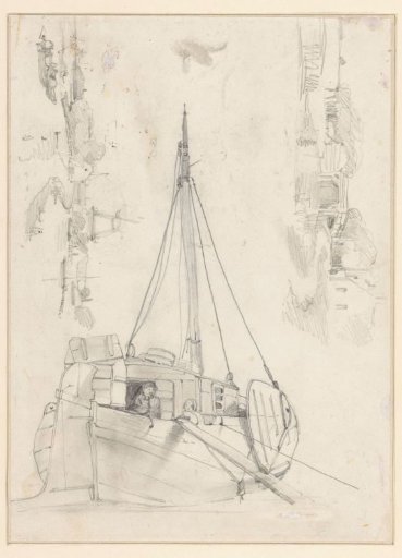 Two landscapes and a sailing boat