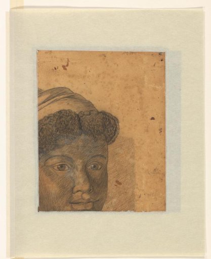 Fragment of a larger drawing of a black man