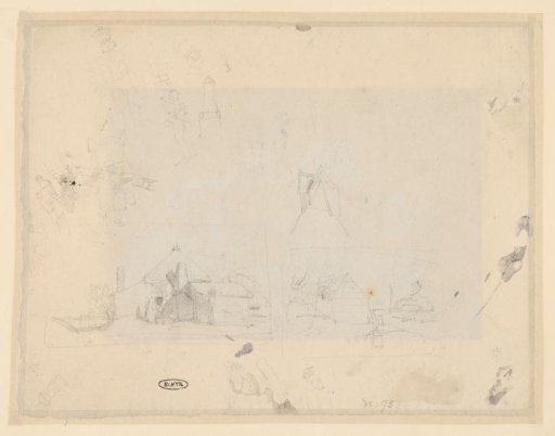 Sketches of, among others, farms and soldiers