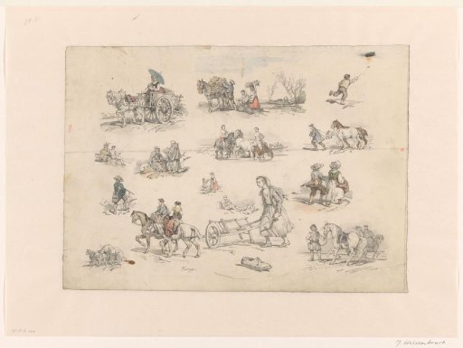 Figure Studies with Horses and Carriages