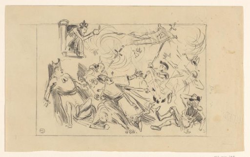 Design for a caricature on King Alfonso XIII of Spain and the Catholic clergy