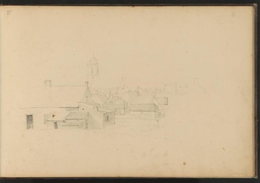 View of Katwijk aan Zee with the tower of the Old or Andrew's Church
