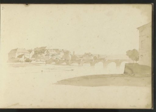 View of Dresden with the Augustus Bridge over the Elbe