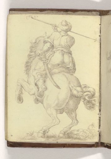 Rider with a Lance, the Horse Seen from Behind