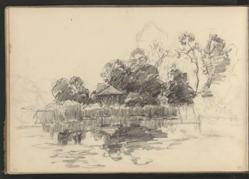 House among the trees on a waterfront