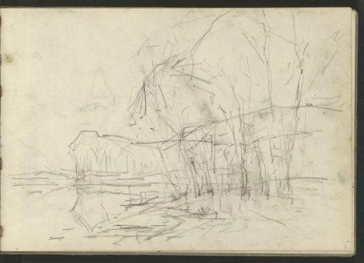 Landscape with trees and mountains