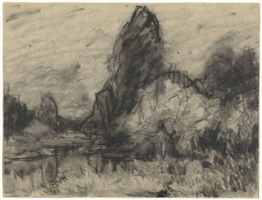 Landscape with a nude by the water