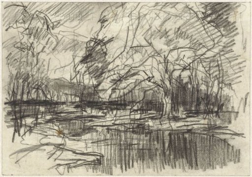 Landscape with trees by the water