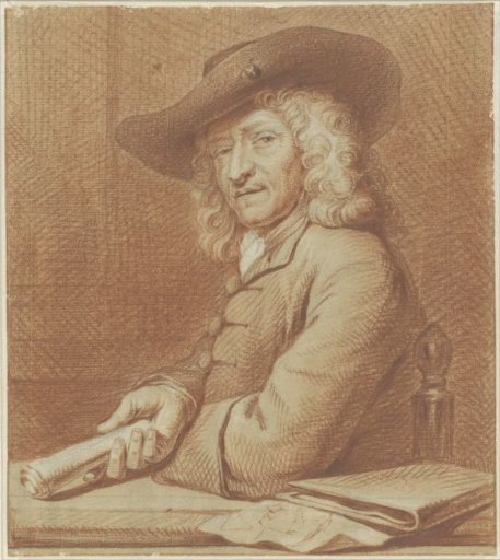 Portrait of the draftsman Jan Pietersz. Zoomer, with a hat and a roll of paper