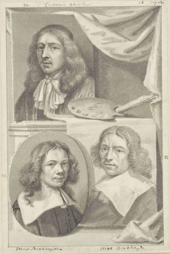 Portraits of Caspar Netscher, Gerrit and Job Berckheyde
