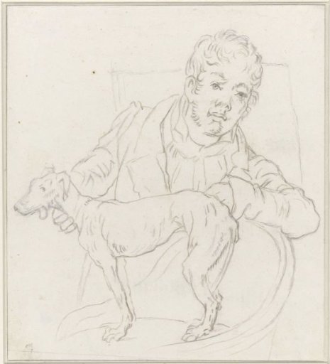 Self-Portrait of Louis Moritz with Dog