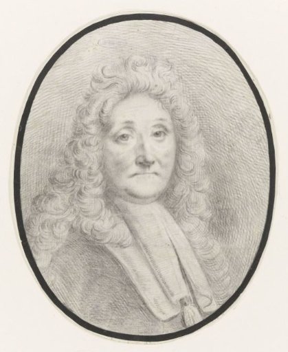 Self-Portrait of Ludolf Bakhuysen, Bust Facing Right, Facing Forward