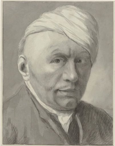 Self-portrait of the draftsman Harmanus van Tuylen, wearing a cap