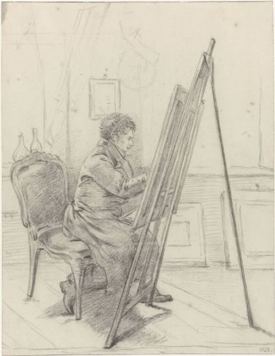 Portrait of Gerrit Jan Michaëlis, Sitting at an Easel in His Studio