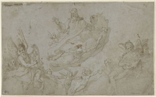 God the Father with music-making angels