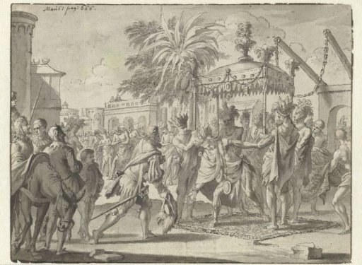 Hernán Cortés received by Montezuma