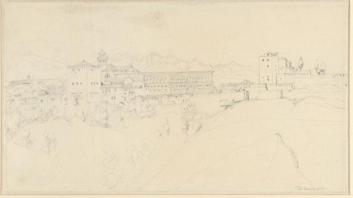 View of a high-lying Italian or Spanish city