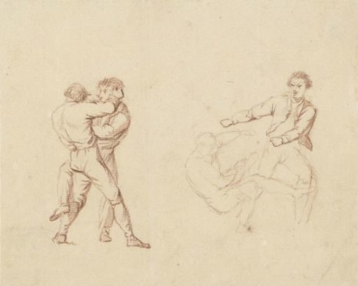 Two studies of two fighting men
