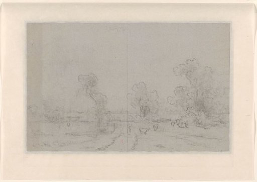 Sketch of a landscape with some animals