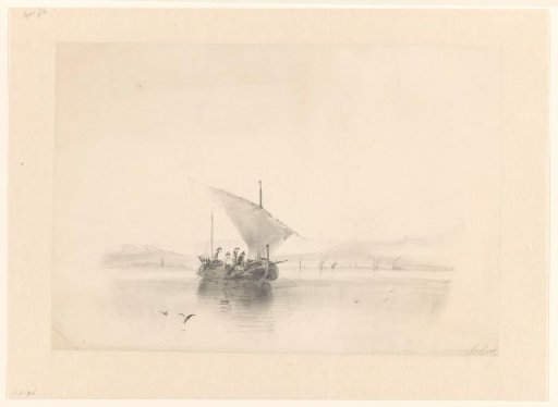Fishing boat off the coast on a calm sea