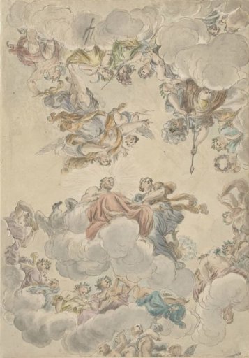 Design for a ceiling with the marriage of Jupiter and Juno