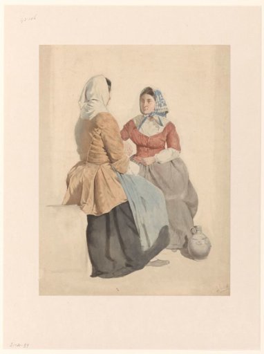 Two seated women with a jug
