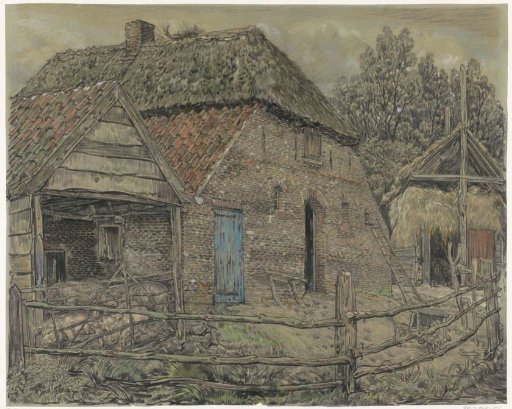 Large Farm Barn, with a Pigsty in Front