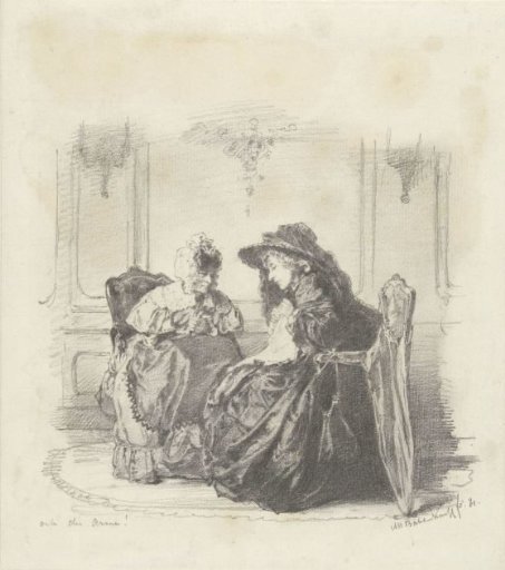Two seated women in conversation