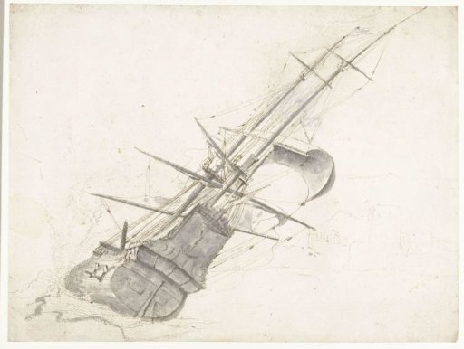Warship in a storm