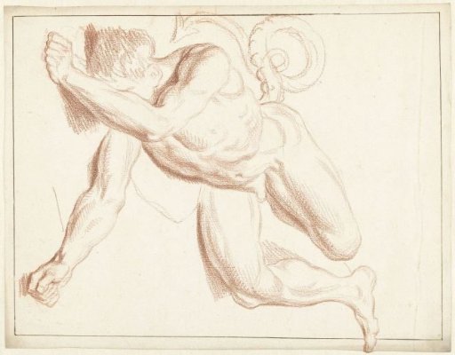 Study of a male nude, lying on his side