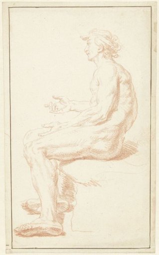 Study of a seated male nude, seen from the side