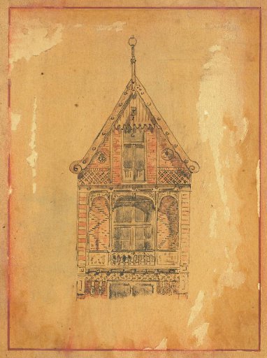 Architectural (design) drawing of a house facade