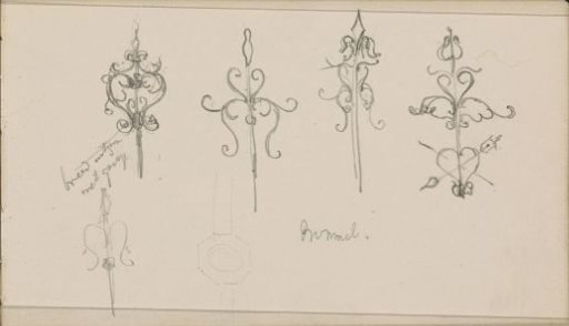Church ornaments with leaf and flower motifs