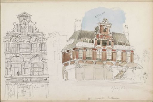 Buildings on the Nieuwmarkt in Amsterdam