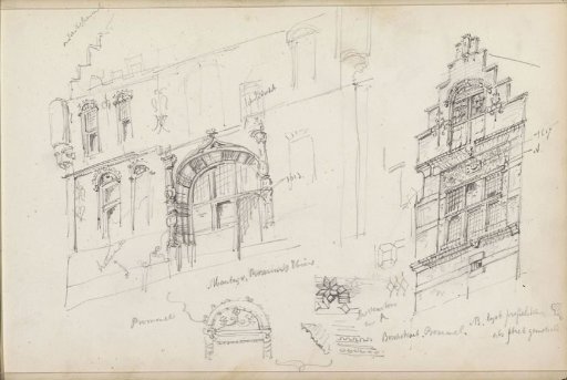 Maarten van Rossumhuis and façade in the Boschstraat in Bommel