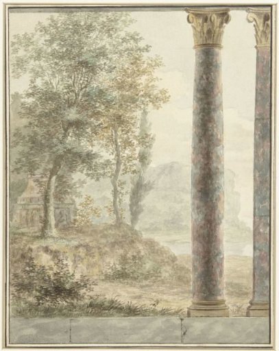 Design for Room Decoration with Landscape and Fragment of an Ancient Building