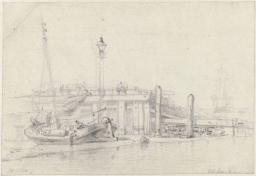 Ship on the quay at a pier