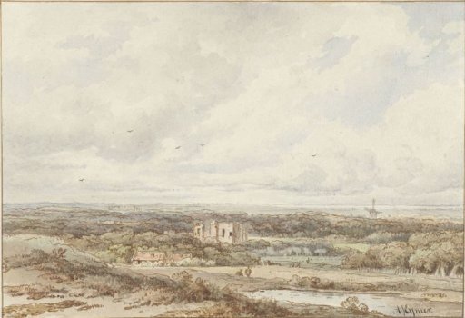 View from the dunes of the Brederode ruins