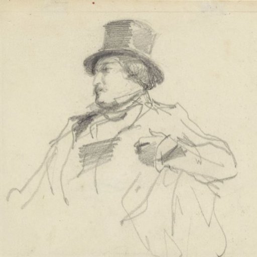 Sketch of a man with a tall hat