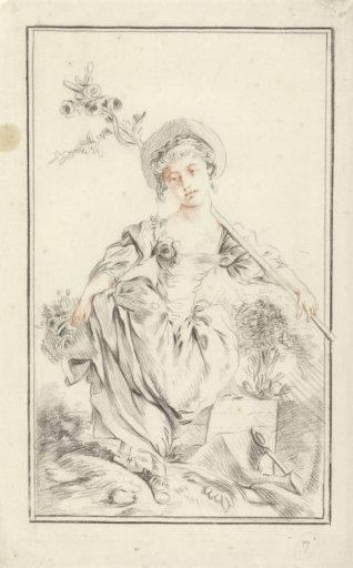 Shepherdess with a Flower Basket