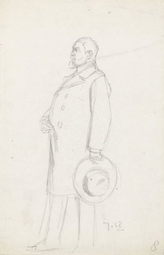 Standing man, from the side to the left