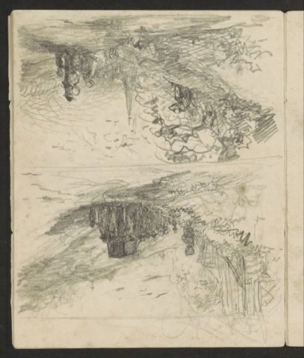 Landscape with a child by a house on a path and a landscape with figures on a path